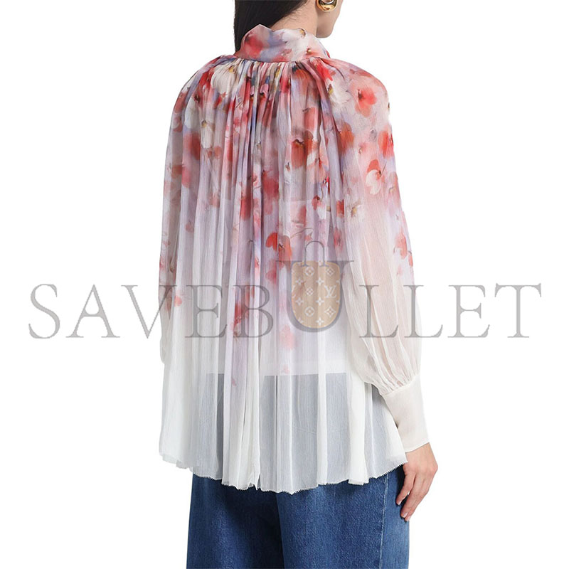 ZIMMERMANN WOMEN'S CRUSH BLOUSE WITH FLORAL PRINT AND DRAPED DESIGN 81IRSQ050